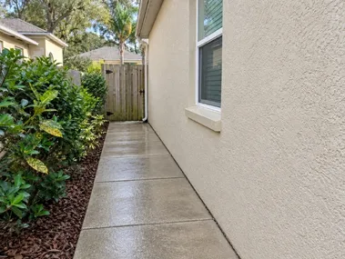 After Soft washing on stucco, Clovis, CA